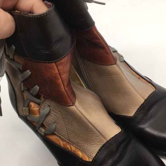 L'Artiste By Spring Step Mia Booties Boots Patchwork Corset Zip Size 36 US 5.5-6 - Picture 3 of 17